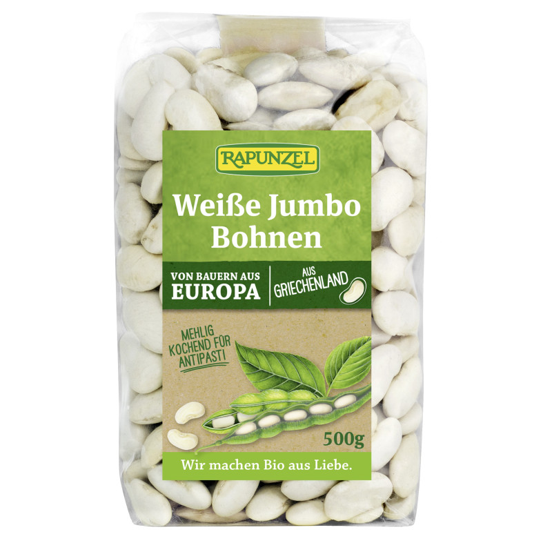 Haricots blancs jumbo, bio - 500g - Rapunzel