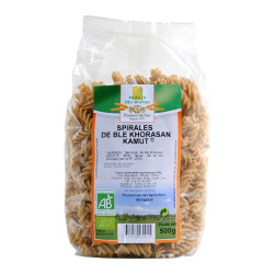 Spirales de blé Khorasan KAMUT® complètes 100%, Bio - 500 g - Moulin des Moines