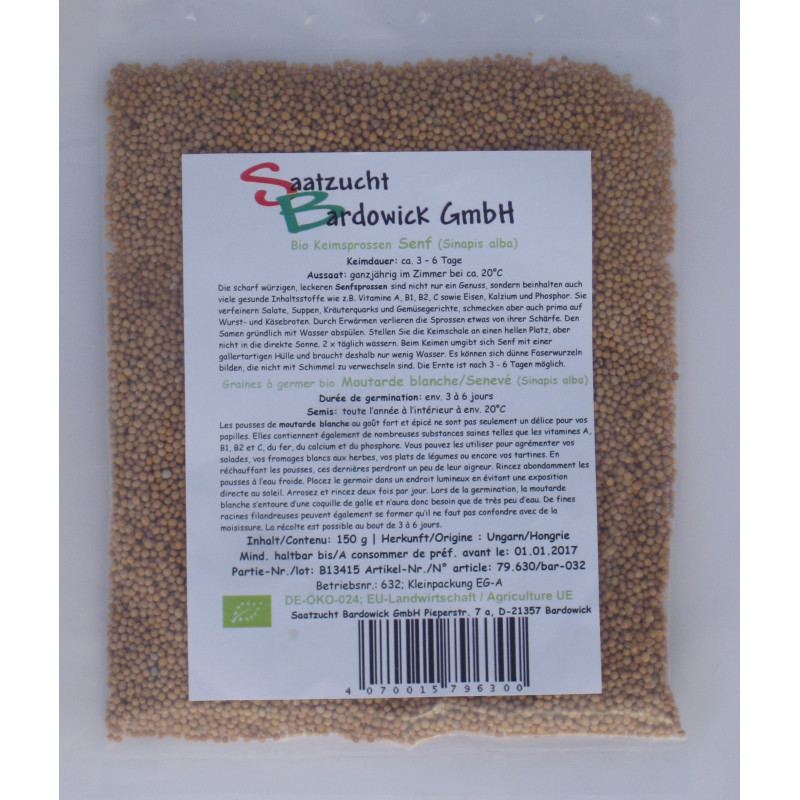 Senf Bio Sprossen-Keimsaat - 150 g - Bardowick