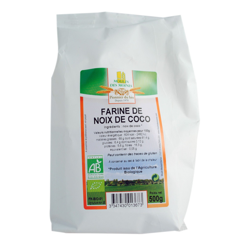 Farine de coco bio - 500g - Moulin des Moines
